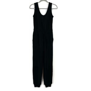 Everlane The French Terry Tie Waist Jumpsuit Black Women's XXS NWOT